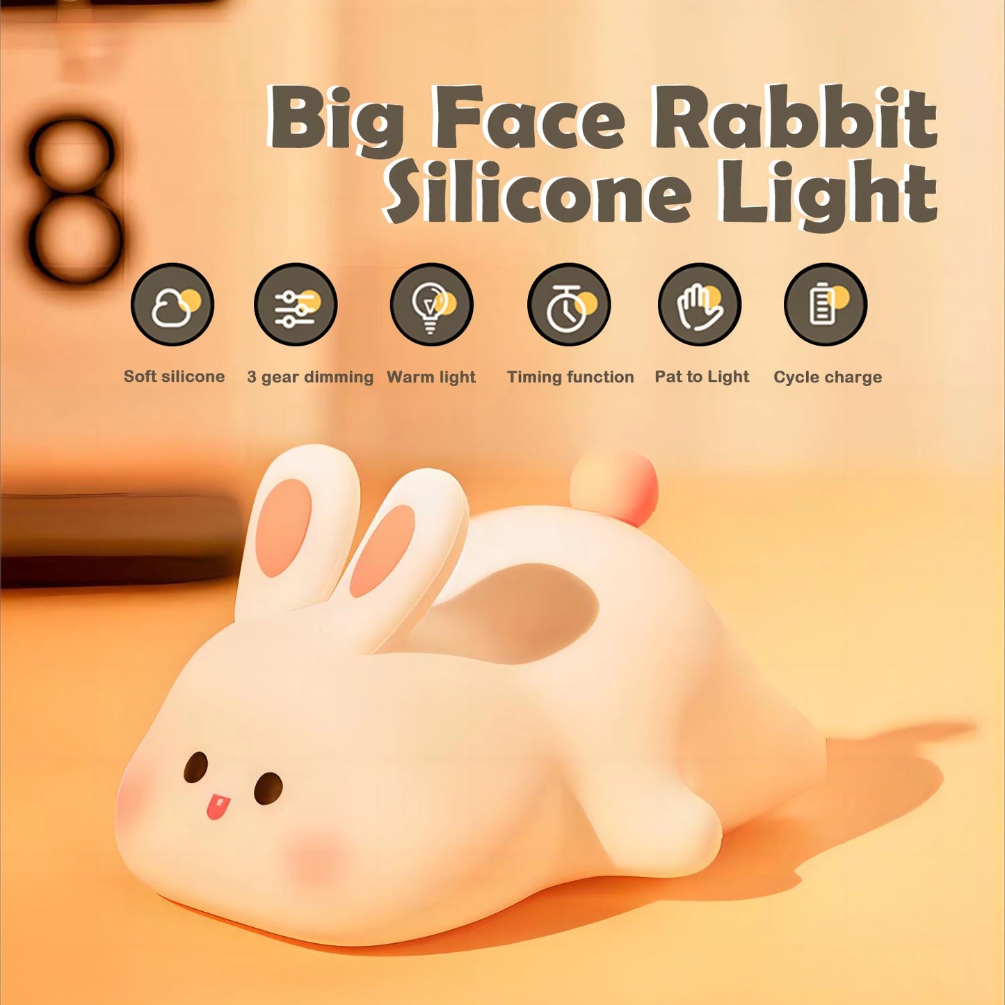 Lampe en silicone en forme de lapin