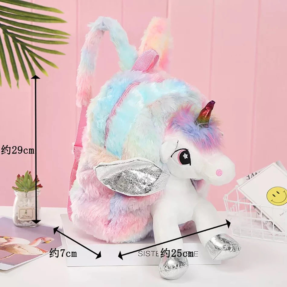 Sac à dos en peluche 3D Licorne pour enfants