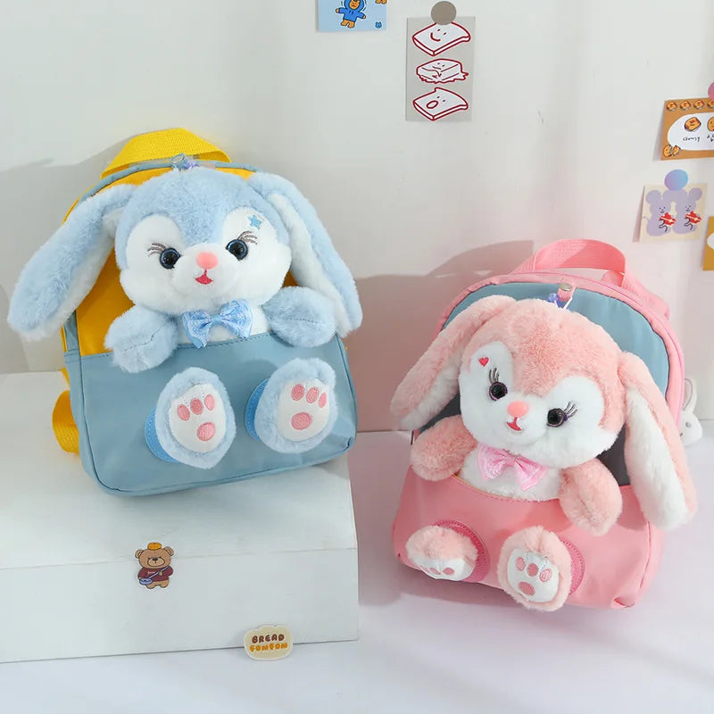 Sac à dos en peluche 3D avec lapin pour enfants