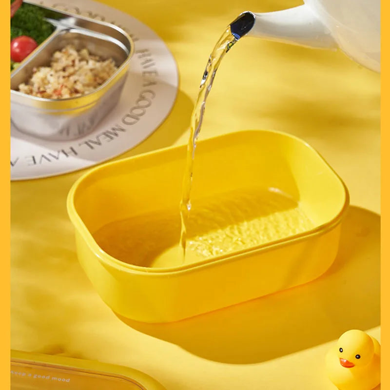 Boîte à Lunch Enfant Inox 1000ML - Étanche avec 2 Compartiments