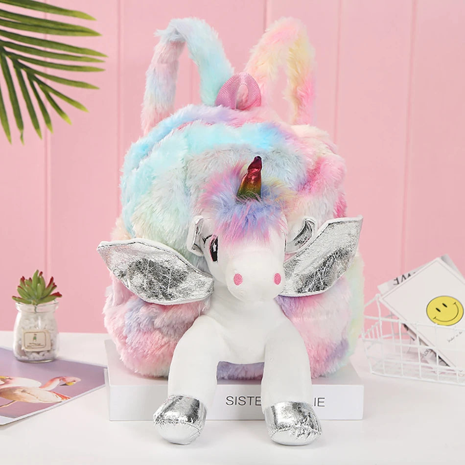 Sac à dos en peluche 3D Licorne pour enfants