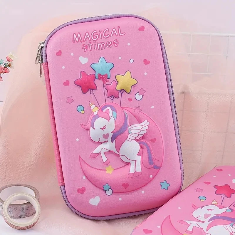 Trousse 3D  Licorne - Boîte à Crayons Rigide pour Filles